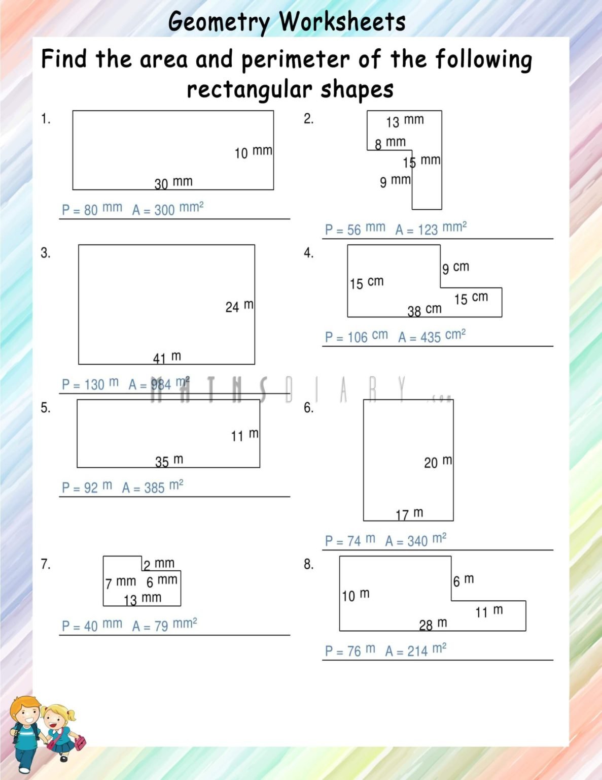 Area and perimeter of irregular shapes worksheets - Math Worksheets ...