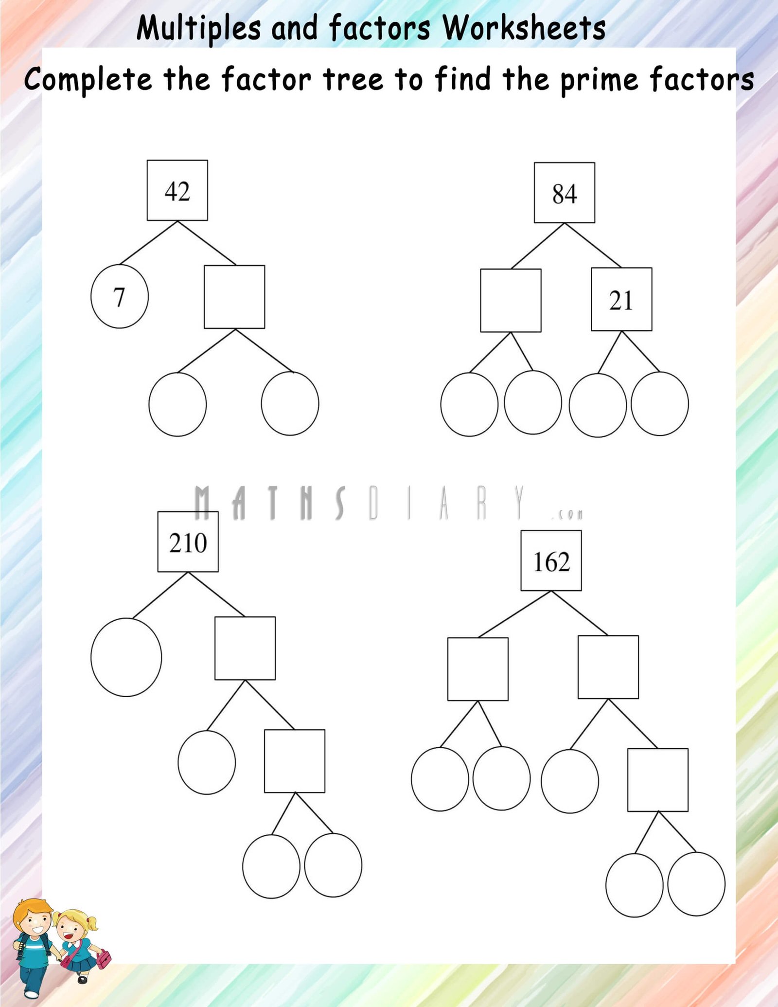 Factor Trees Worksheet Pdf