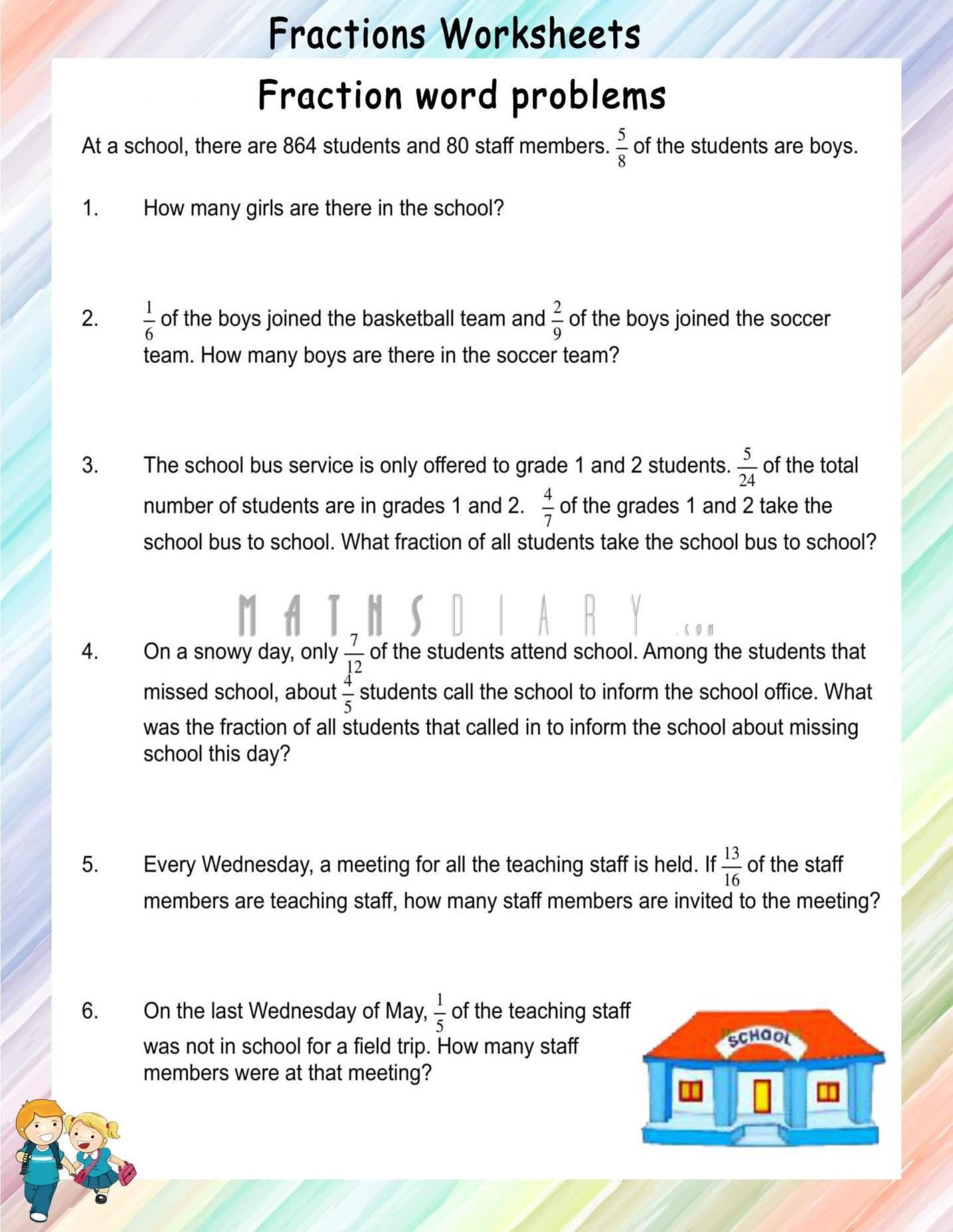  Multiplication Fraction Word Problems Worksheet 