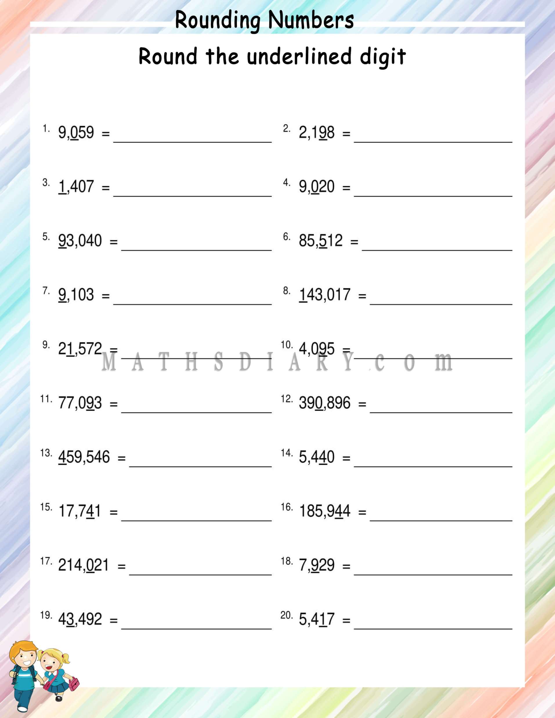 Rounding Numbers Worksheet With Answers