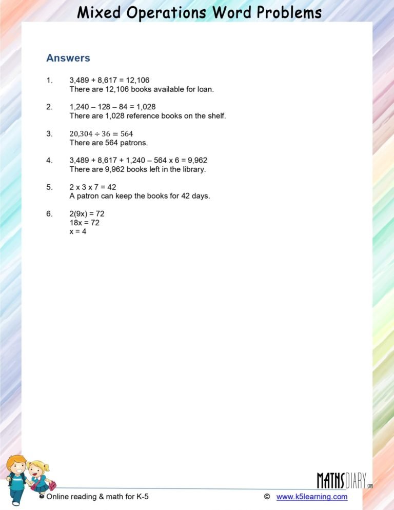 Word Problems – Division and Multiplication Worksheets - Math ...