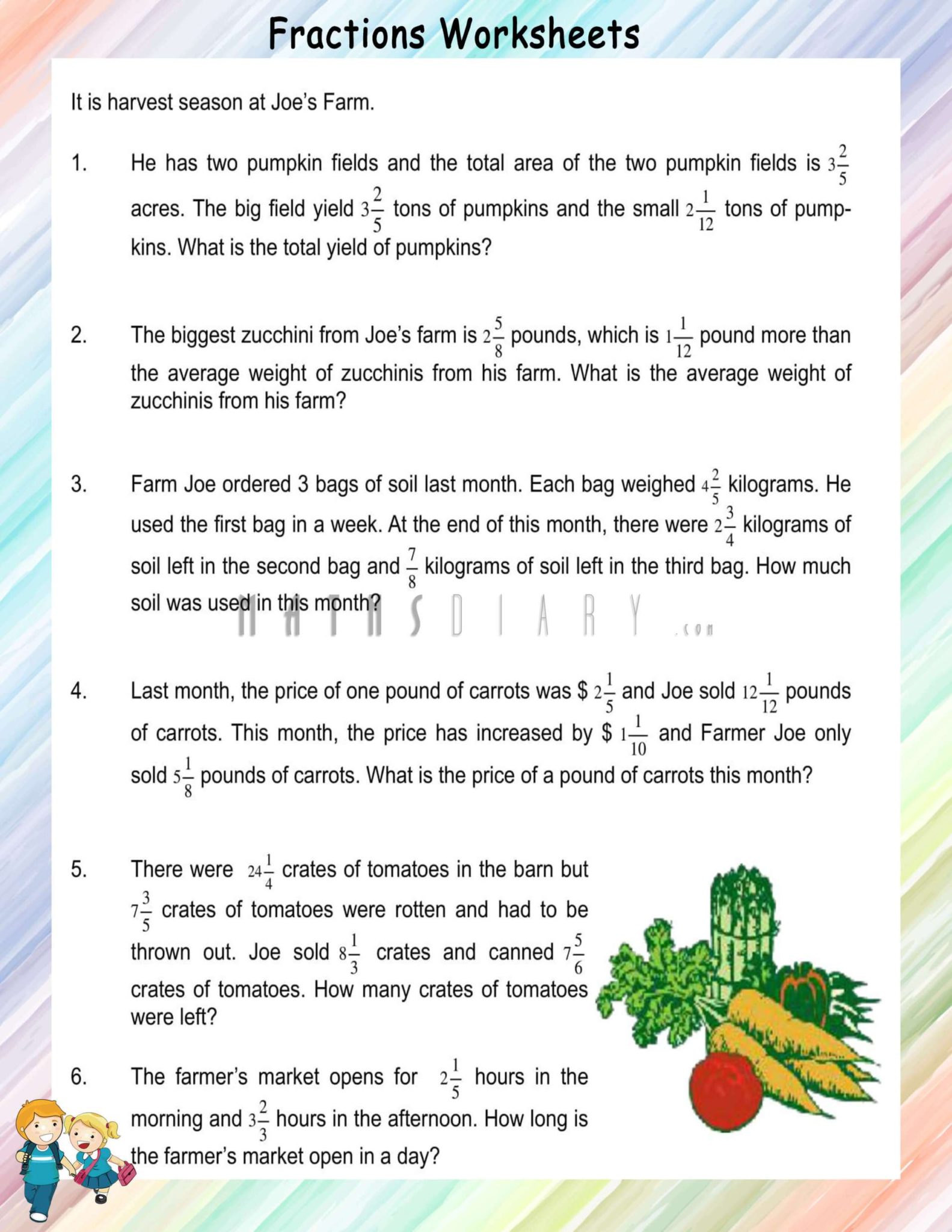 how to solve fraction word problems