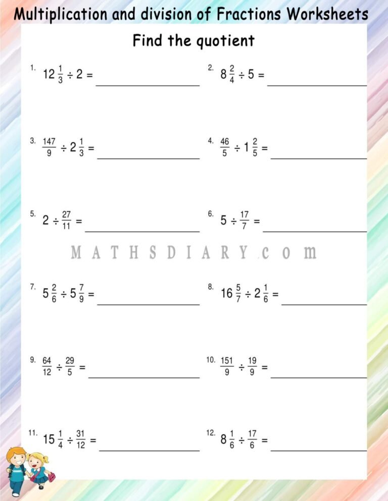 Mixed division practice worksheets - Math Worksheets - MathsDiary.com