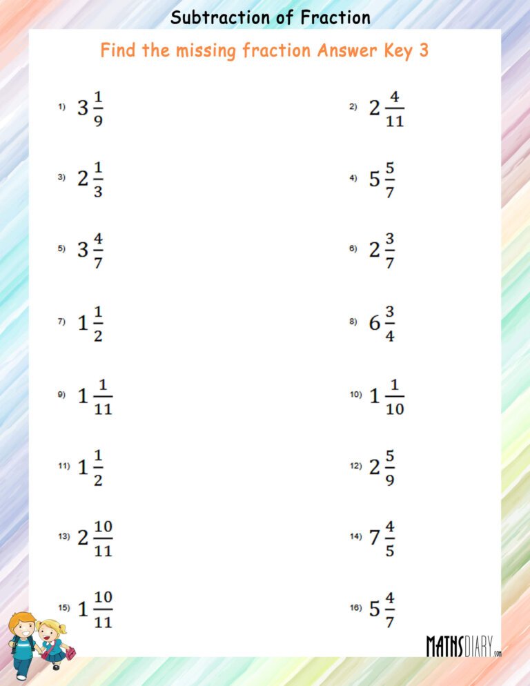 Find The Missing Fraction Worksheets Math Worksheets Mathsdiary