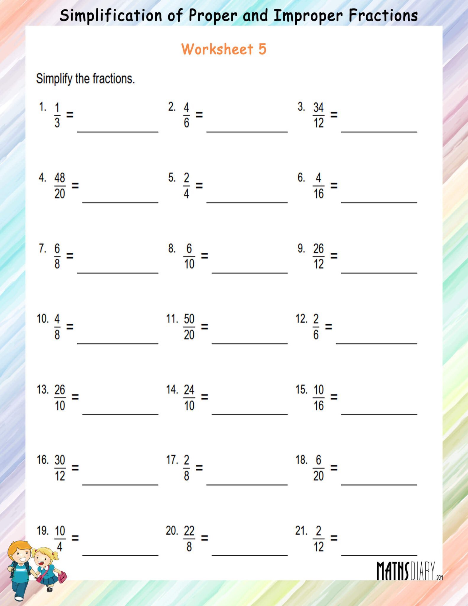 Fractions – Grade 4 Math Worksheets
